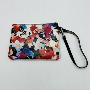 LODIS WOMENS FLORAL LEATHER WRISTLET